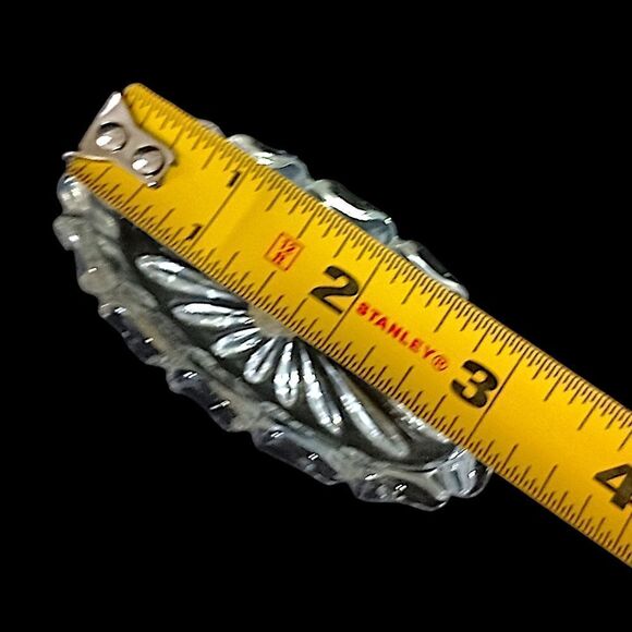 Open Glass Salt Cellar Oval Starburst Antique Clear Oblong Victorian Art Deco. - Picture 2 of 16